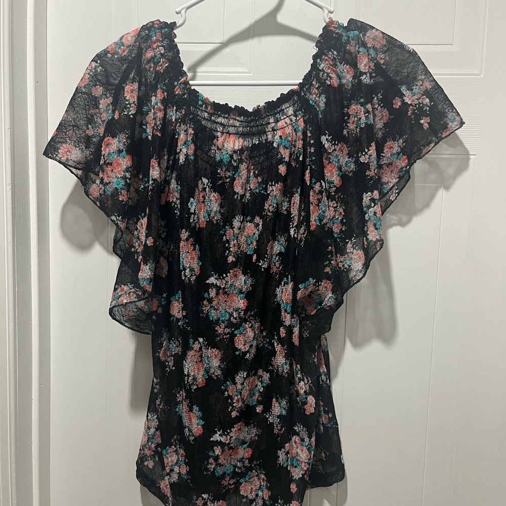 Floral Black Women's Top